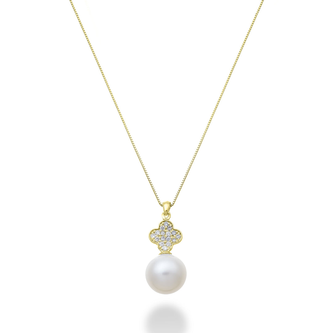 Nihama cl 18k klavertje vier fw 8/8,5 ct.0,06 geelgoud ND1092O1FABI080