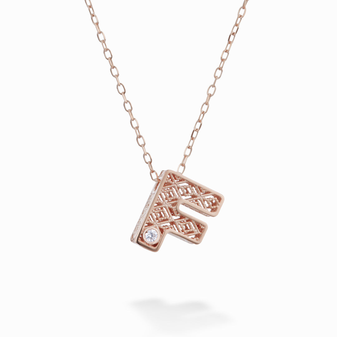 Nihama cl 18k Buchstabe f Roségold Durchm. ct.0,01 NDLETFO3