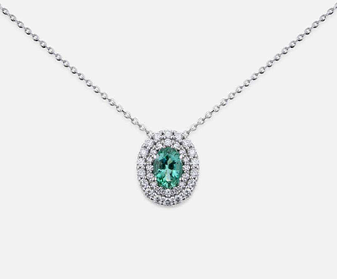 Mikiko cl 18k emerald n. oval 6x4 ct.0.38 dia ct.0.33 MD5061O4SMN038