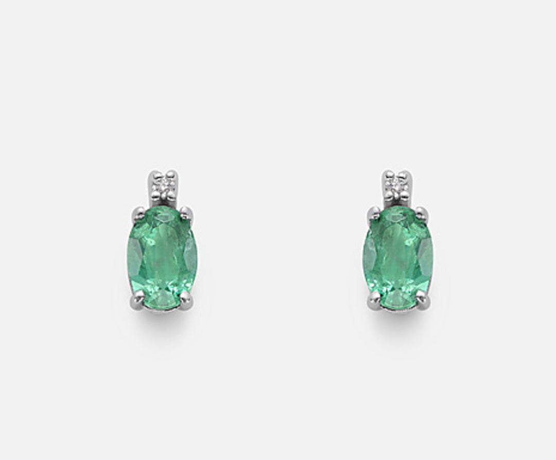 Mikiko oder 9k Smaragd n. oval 6x4 ct.0,90 Durchm. ct.0,02 MO5023R4SMN090