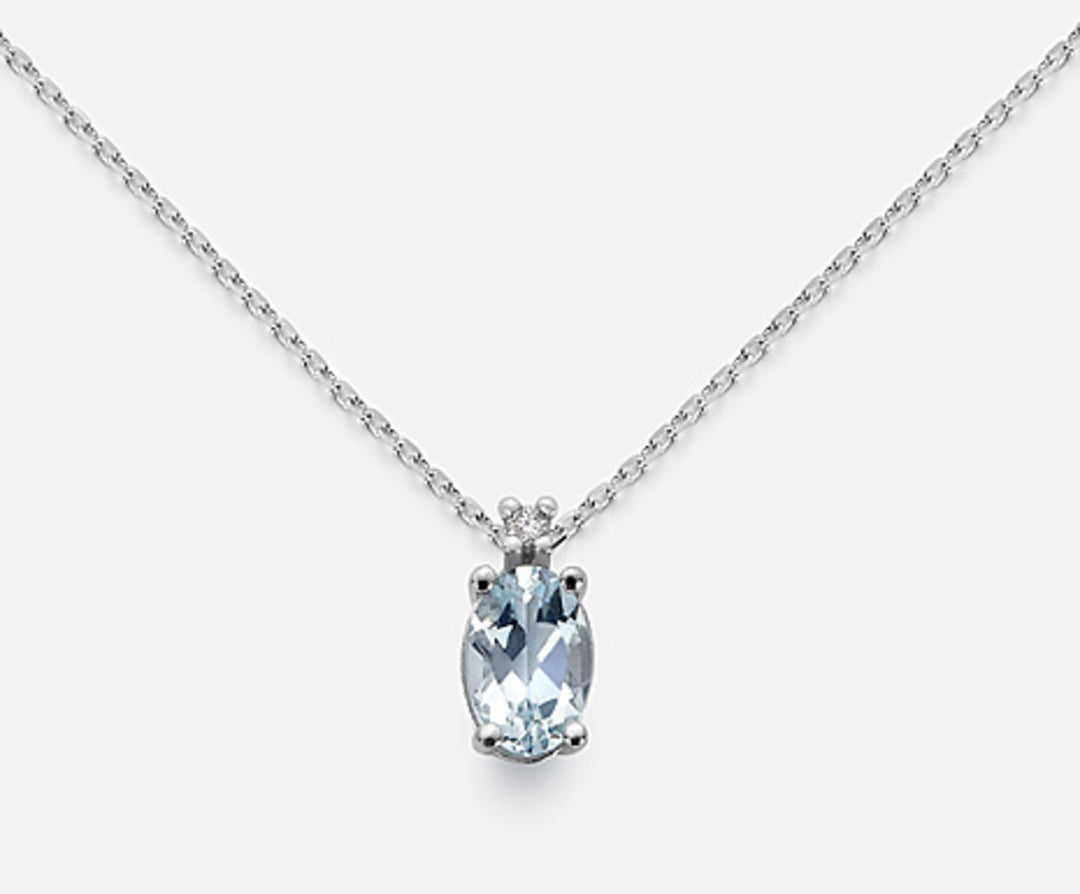 Mikiko cl 9k oval aquamarine 6x4 ct.0.30 diam. ct.0,01 MD5034R4AM