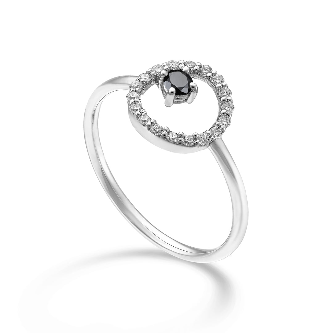 World Diamond Group een 18k "ronde" zwarte diamant met een diameter van 0,10 ct. ct.0,14 GA5184O4BK024