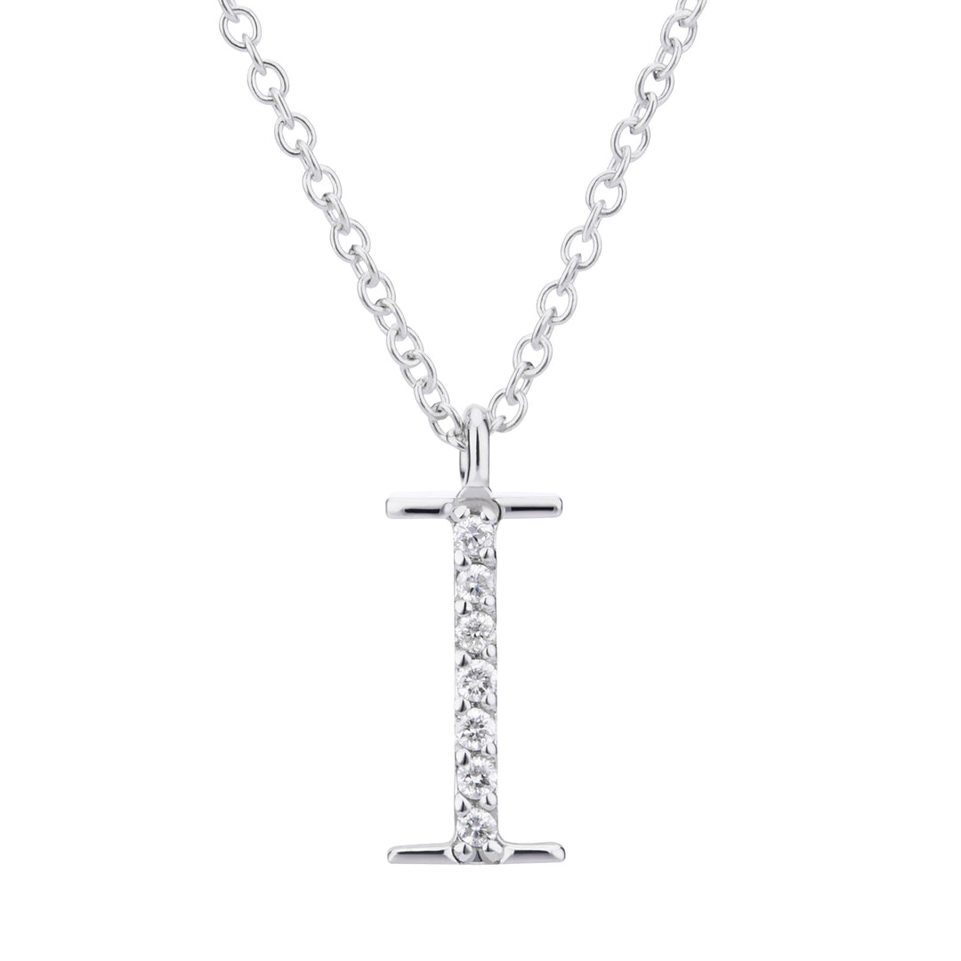 Golay cl 18k letter i grote diam. 0,03 ct witgoud GDGFIO4