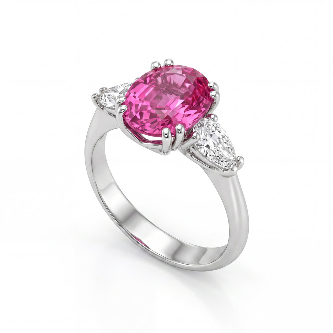 Golay-Ring z.rosa oval 10x8 und Diamanttropfen 0,30ct ACLC425DIZP108-24067110187