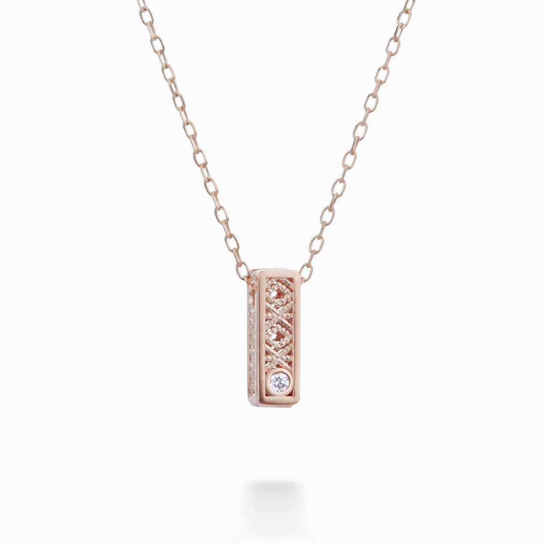 Nihama cl 18k letter i roségoud diam. ct.0,01 NDLETHIUM3