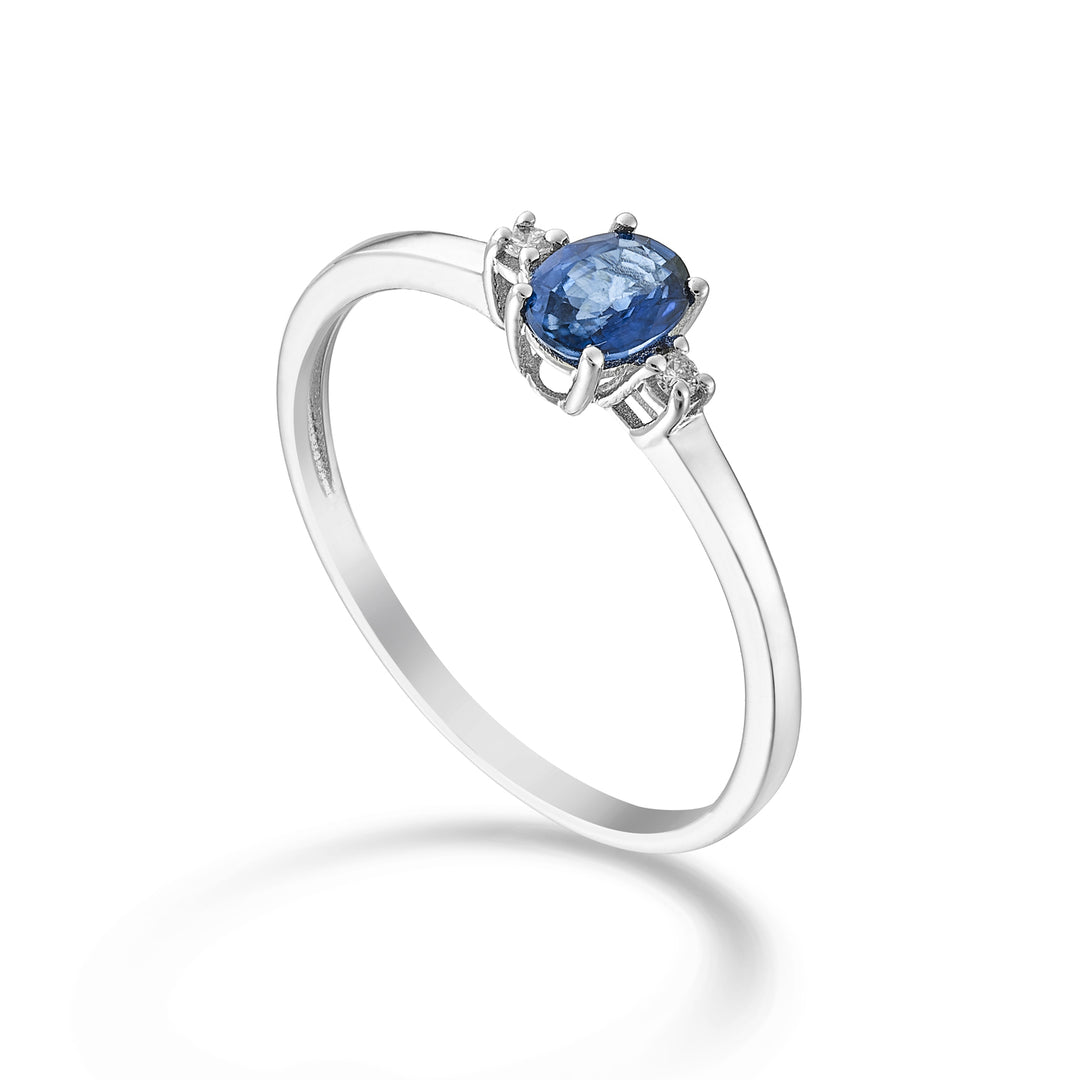 Mikiko an 9k oval sapphire 5x4 ct.0.40 diam. 0.02 ct MA5191R4ZFD