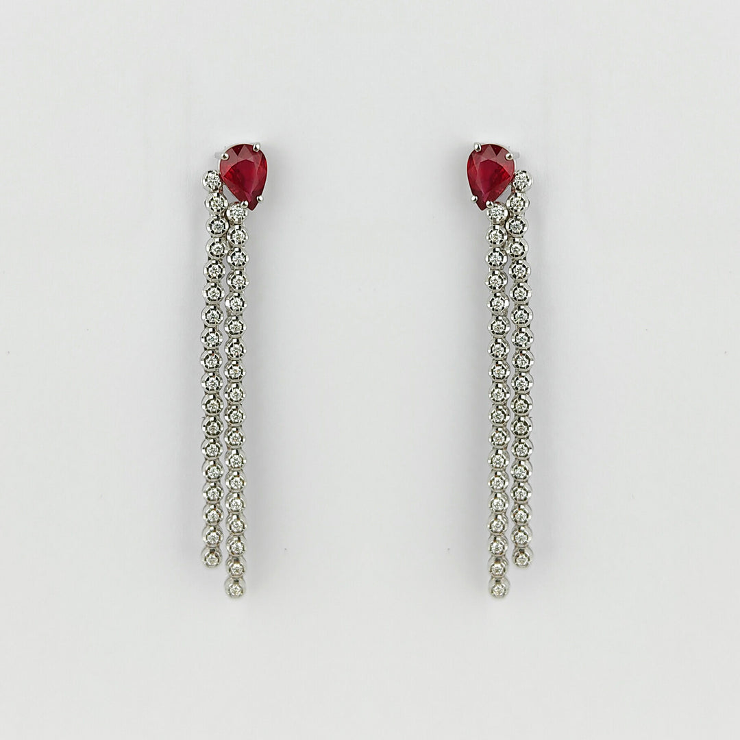 Golay smart earrings 2 rows with rub drop 7x5 oblique OPEN014DIRU75-23356110043