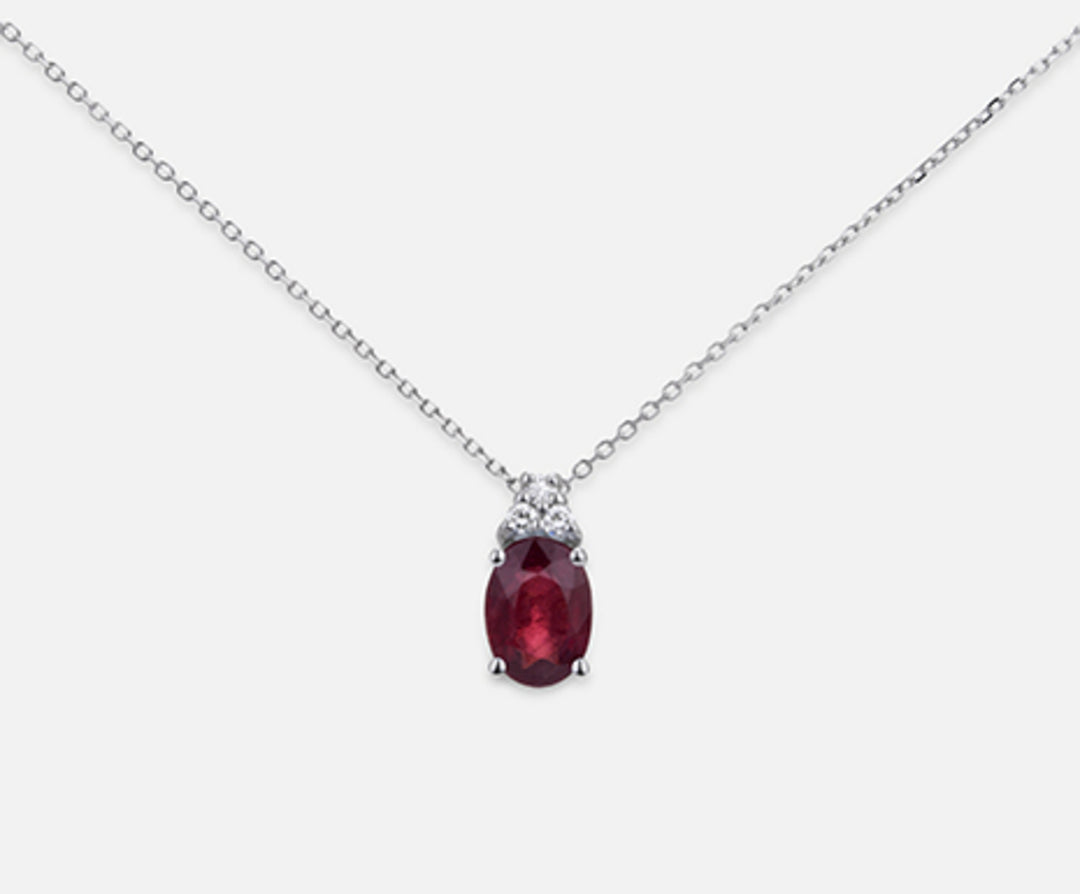 Mikiko cl 18k oval ruby 7x5 ct.0.90 dia ct.0.045 MD5055O4RBC
