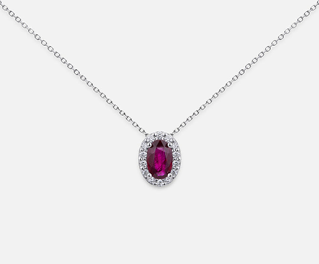 Mikiko cl 18k robijn n. ovaal 6x4 ct.0,46 dia ct.0,09 MD5059O4RBN046