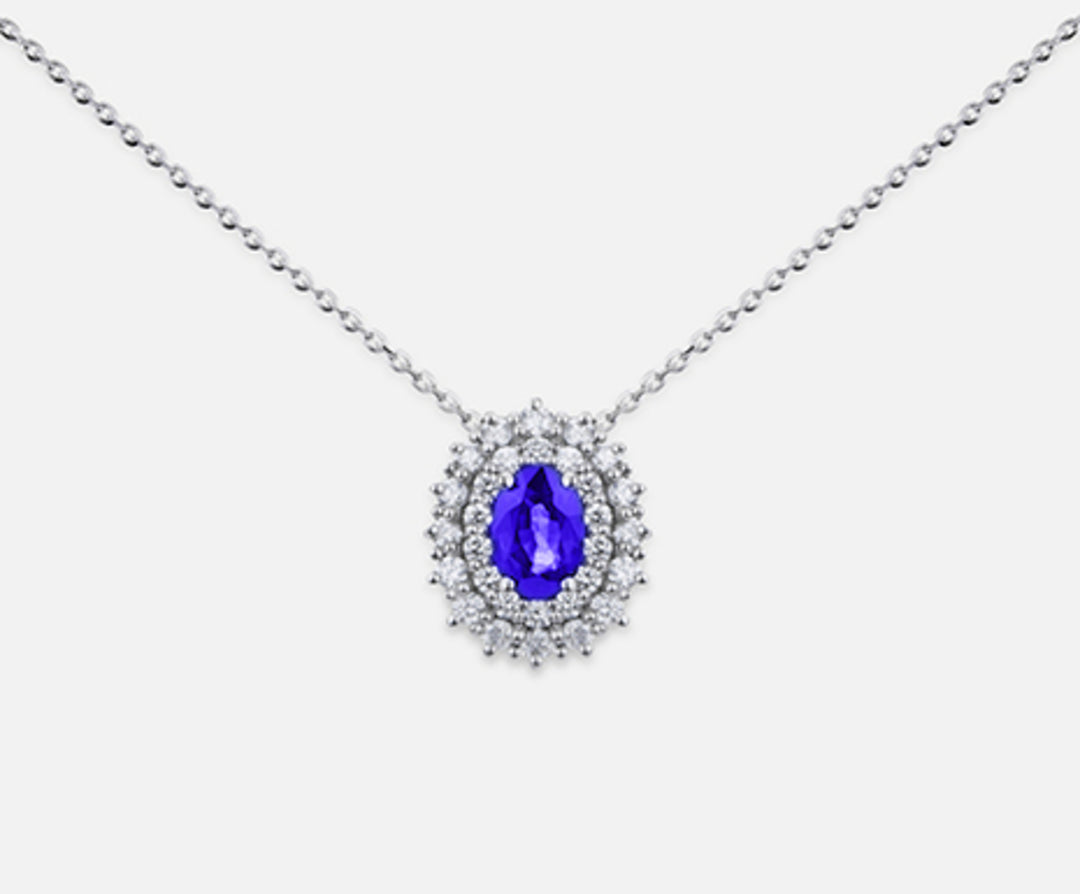 Mikiko cl 18k tanzaniet n. ovaal 6x4 ct.0,38 dia ct.0,37 MD5060O4TZN