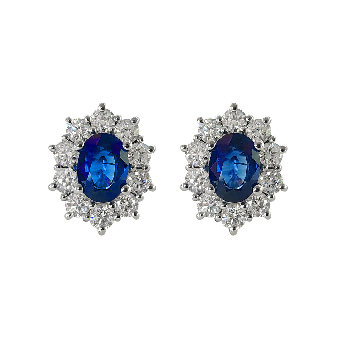 Golay-Ohrringe mit 6x4 Saphiren und Diamantkontur OCLC102DIZB64-24243110009