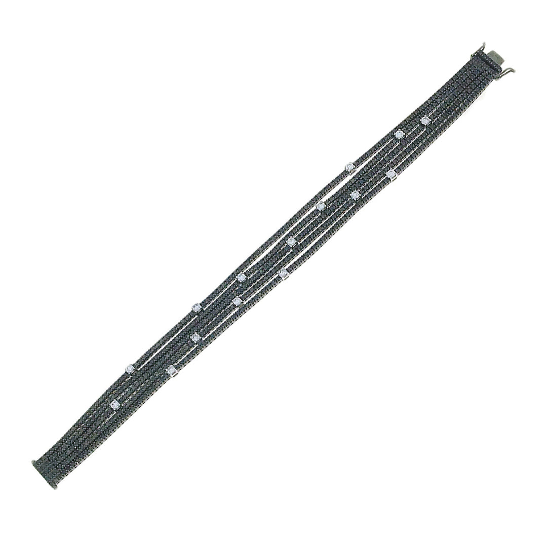 Golay vierkante tennisarmband 5 rijen zwarte diam set 2,5 d BRDMBC86-21026110027
