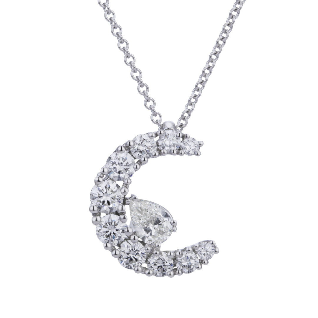 Golay-Halskette „Grace Crescent Pave“ und Diamanttropfen GABTRE005DI-26154110098
