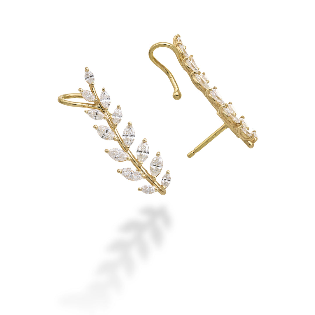 Golay olive tree mono earring with marquise, yellow gold, right OD840DGDX