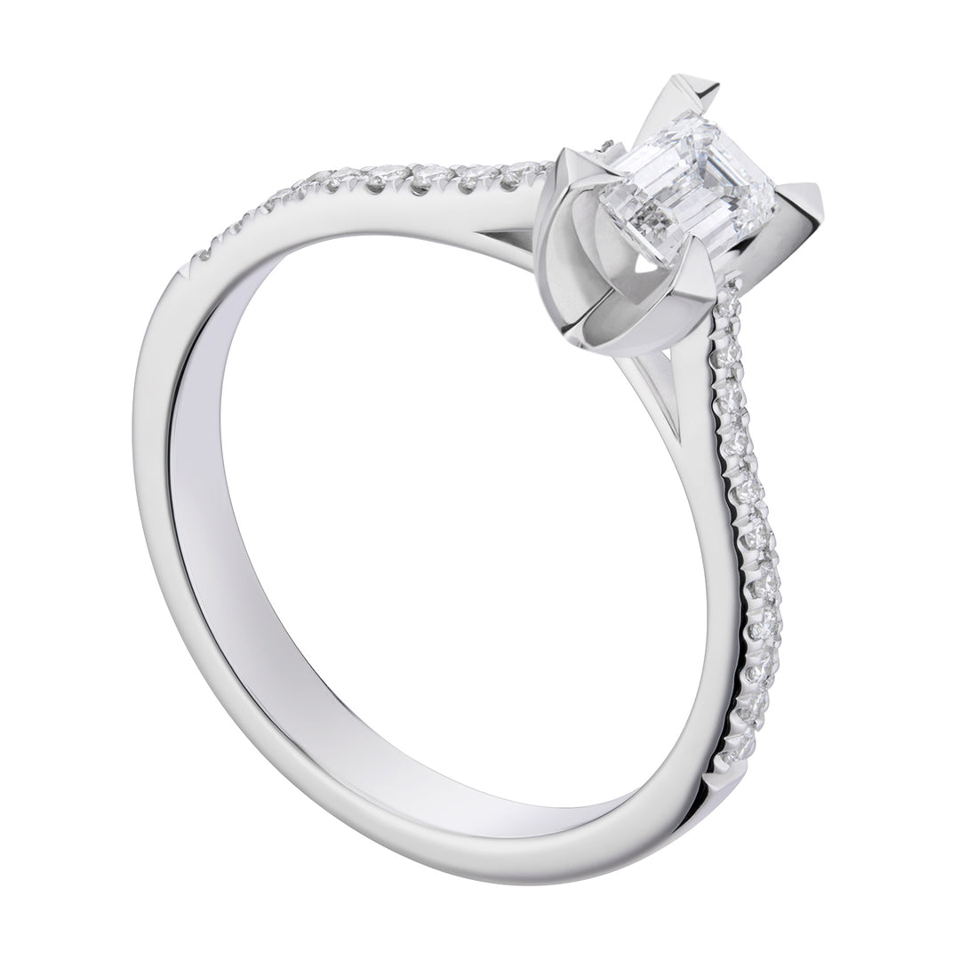 World Diamond Group solitaire fm emerald cut bezel and socket ASLFME004DI-18263110080
