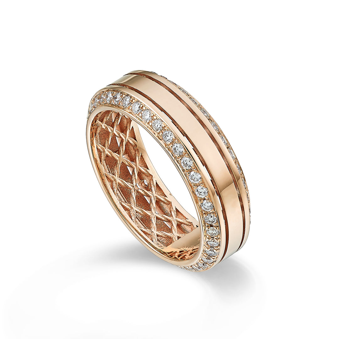 Golay light cube round finger ring with diamonds 6mm ACUBET001DI-23111110013
