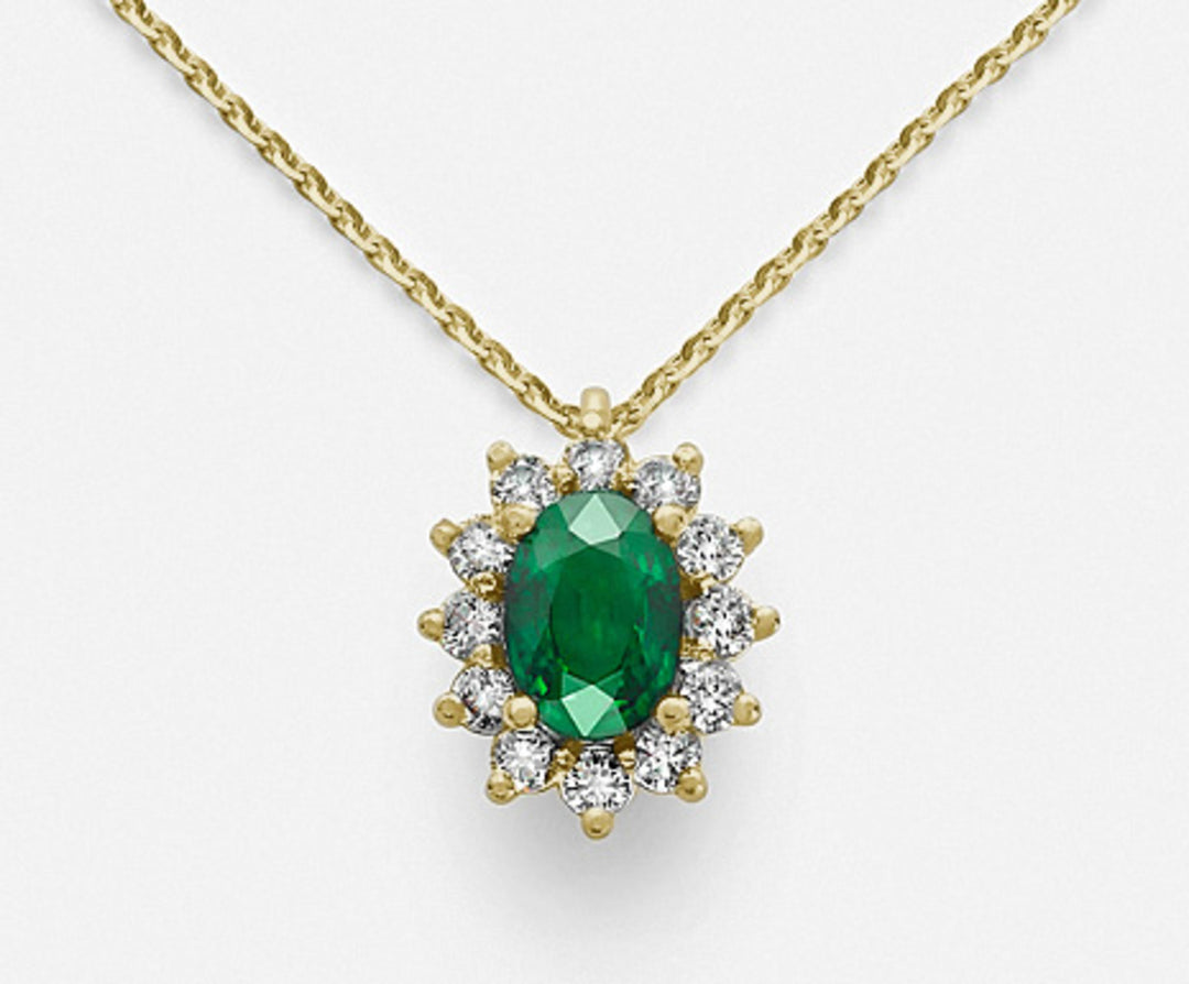Mikiko cl 18k emerald n. oval 7x5 ct. 0.69 yellow gold MD5048O1SMN069