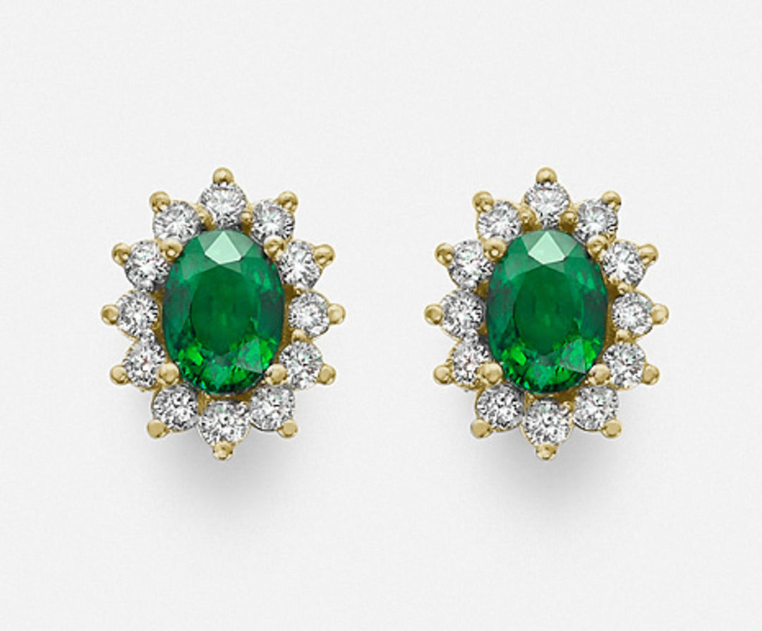 Nihama oder 18 Karat Smaragd Nr. oval 7x5 ct.1,38 Durchm. 0,60 ct Gelbgold NO5031O1SMN138