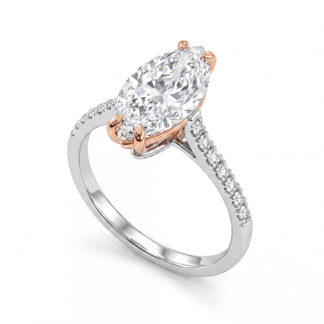 X-Diamond, ein 18-Karat-Labor-G.D. Gesamtct. 3,16 Cent. ct. 3,02 Marquise – vertiefter Schaft 0,14 ct XXDAPU118O7MABI316