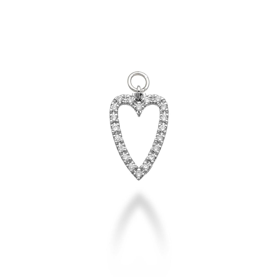 World Diamond Group bedel met lang hart 18k 0,12 ct witgoud GCH213DIO4