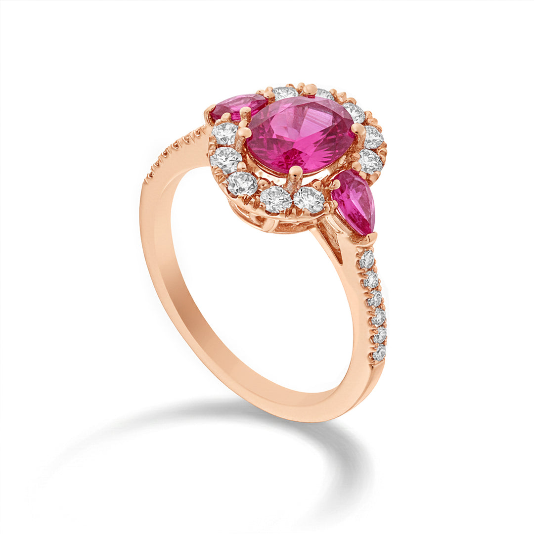 Golay ovale roze saffierring 8x6-drops 4x3 en inh. ACLC463DZP8643R-24192110009