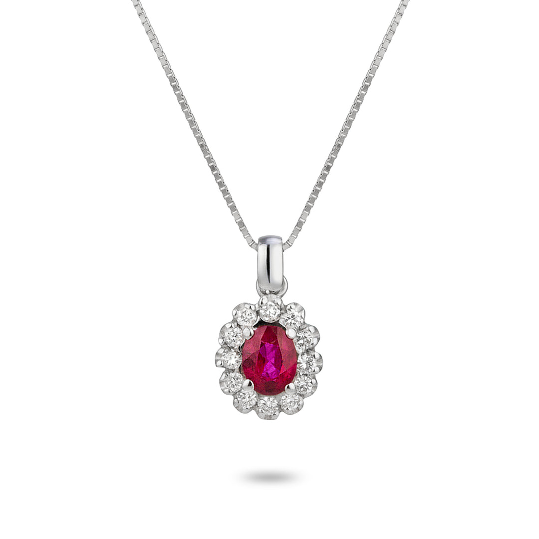 Golay 4x5 oval ruby pendant and diamonds PCL021WDIRU9-19064110003