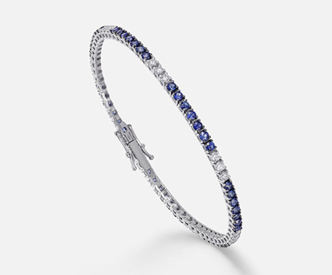 Nihama Br Tennis 18 Karat Saphire 2,43 ct Durchm. ct.0,69 cm.17,5 NB5022O4ZFD282.17,5