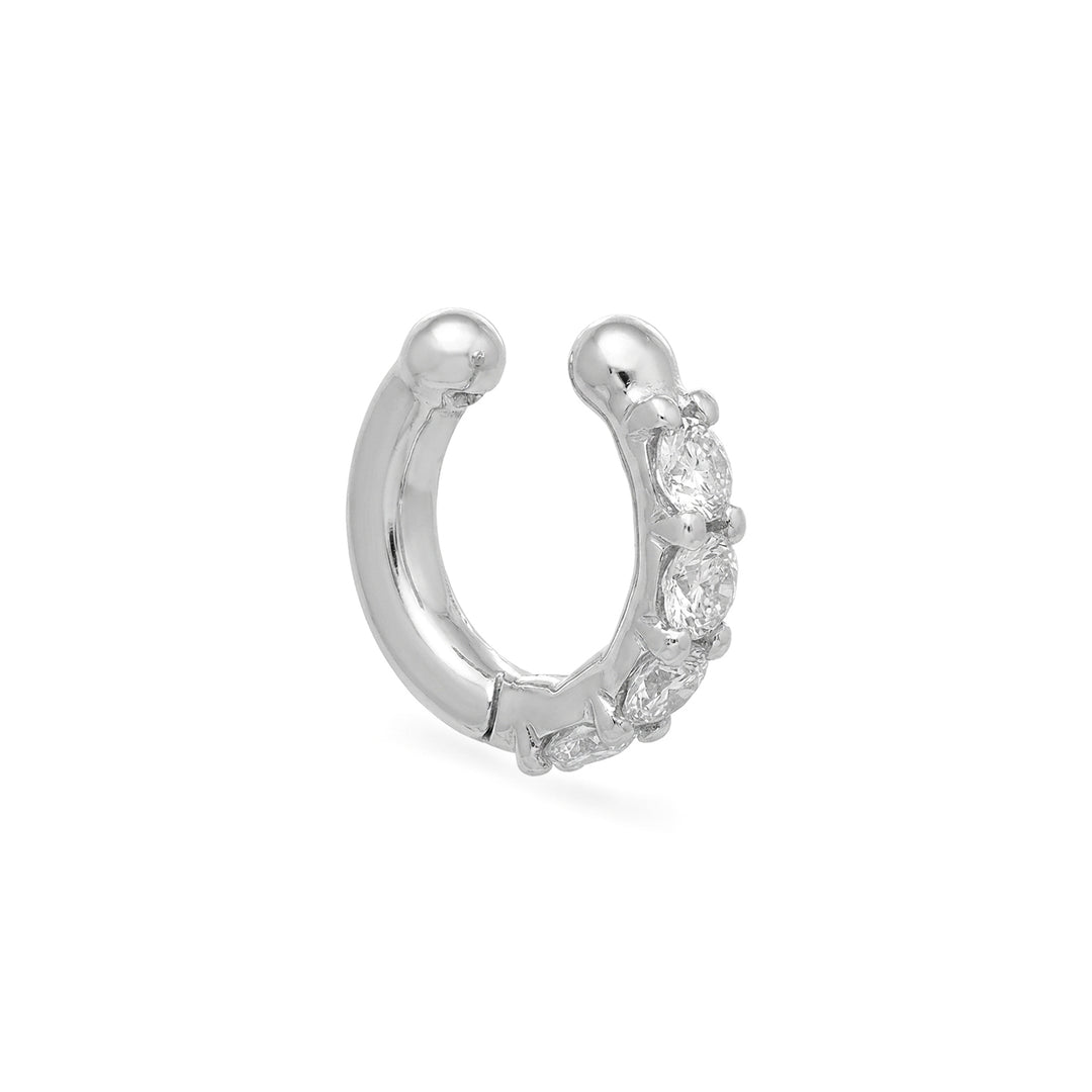 X-Diamant oder Ohrmanschettenfeder 9kt mit vier Lab-G.D. in Weißgold LXDOEC781R4BI032