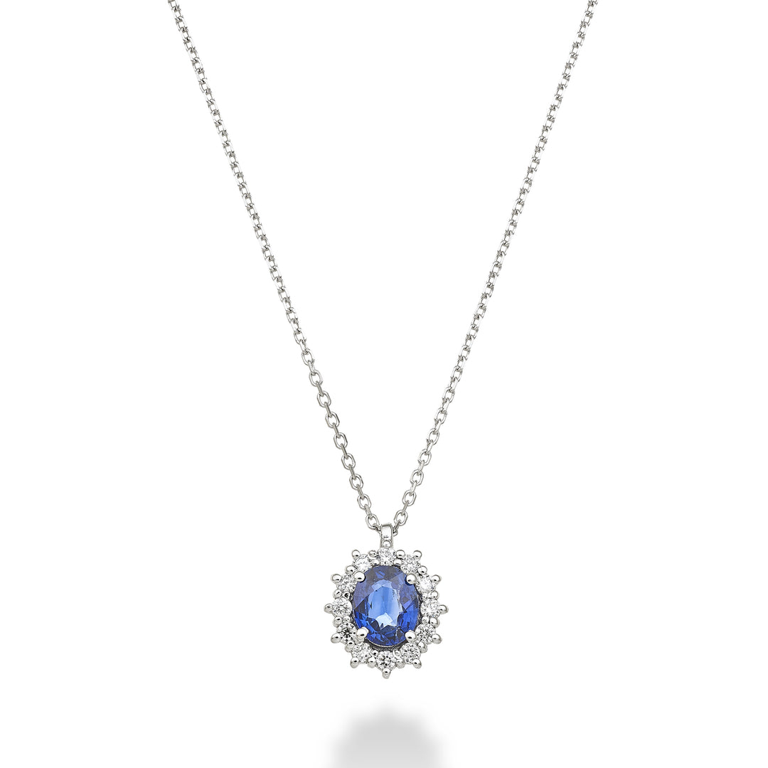 Nihama cl 18k ovale saffier 5x4 ct.0,40 diam. 0,10 ct ND5126O4ZFD