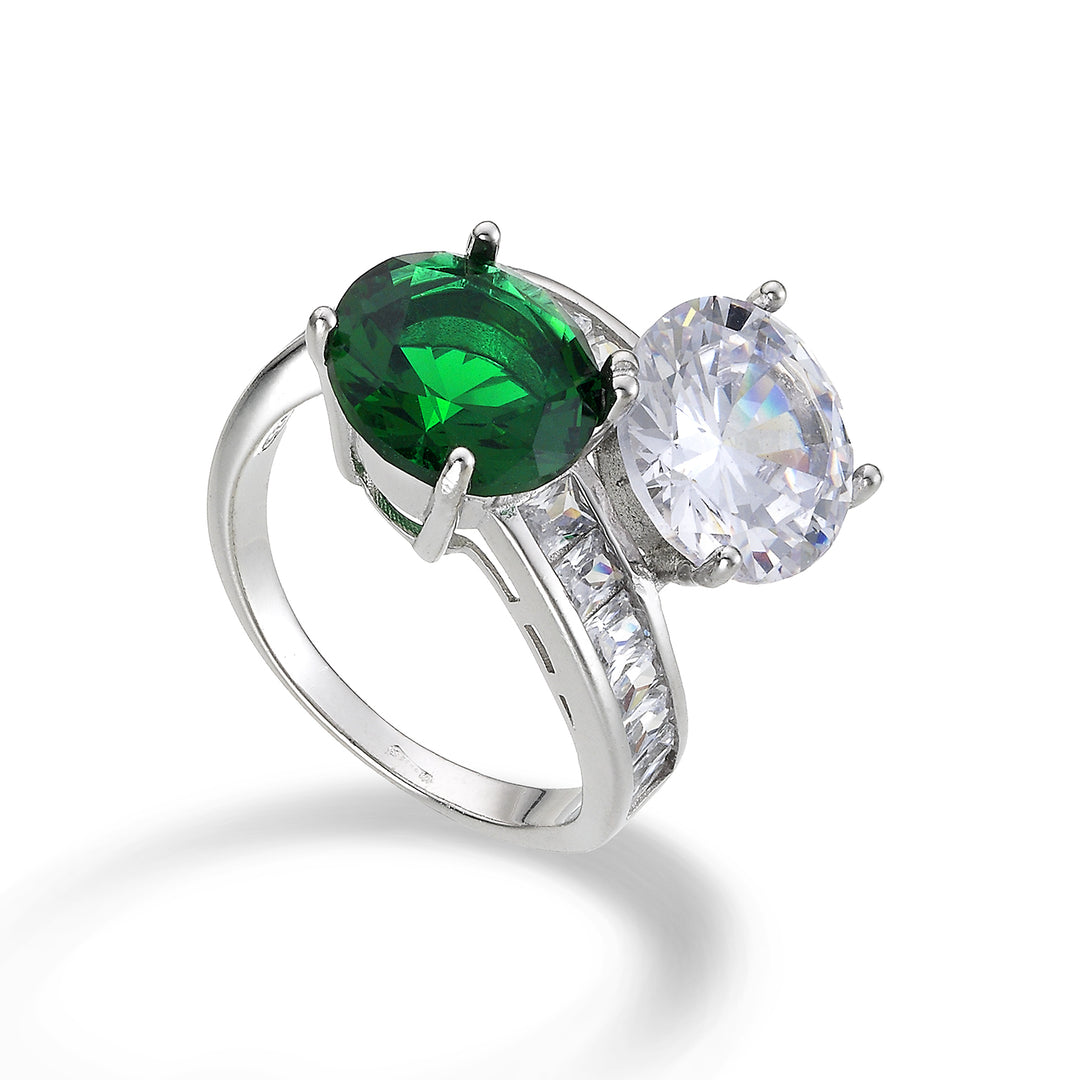 Nihama een ag925 edelsteen swarovski wit en groen NA7191A4VERDE00