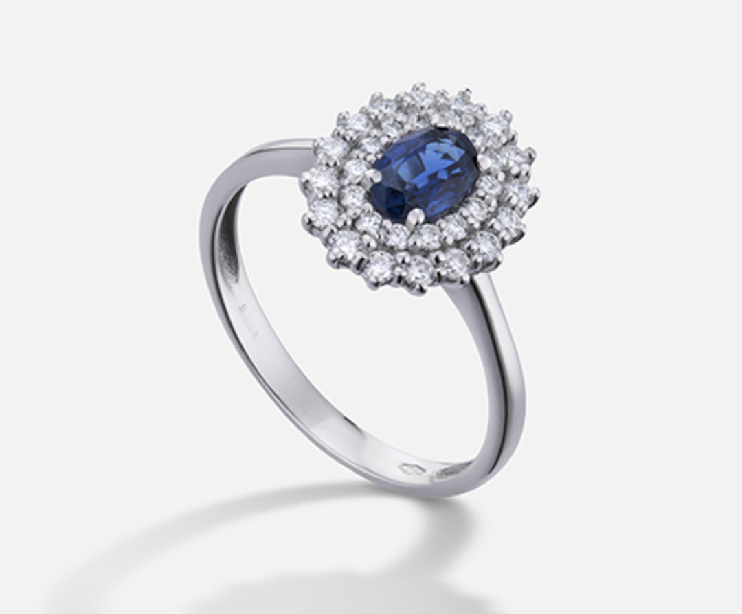 Mikiko een 18k saffier n. ovaal 6x4 ct.0,67 dia ct.0,37 MA5116O4ZFN067