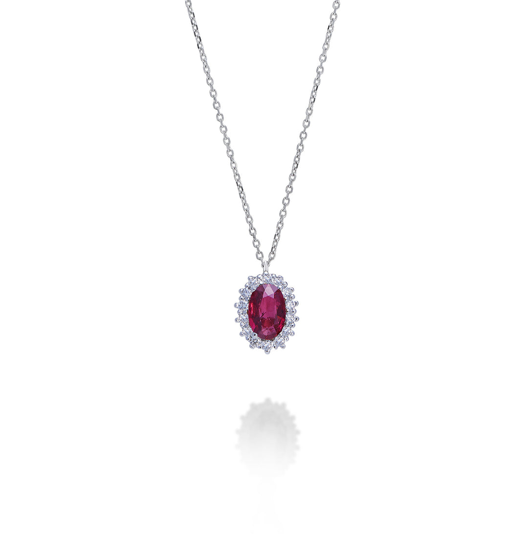 Mikiko cl 9k oval ruby ​​6x4 ct.0,40 diam. ct.0,13 MD5086R4RBC