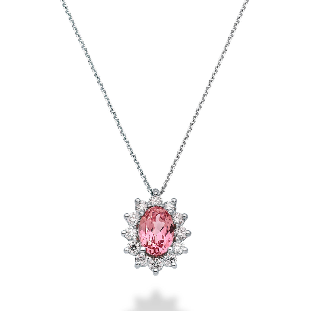 Mikiko cl 18k oval pink sapphire 7x5 ct.0.80 diam. 0.30 ct MD5048O4ZFRP