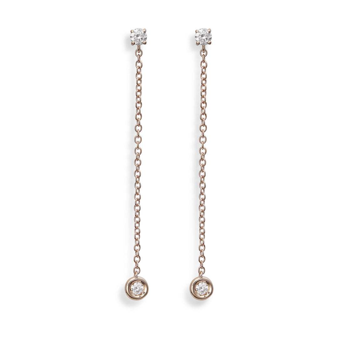 World Diamond Group oder 18 Karat ct.0,24 runde Lünettenkette 4 cm Rosé GO5072O3BR024