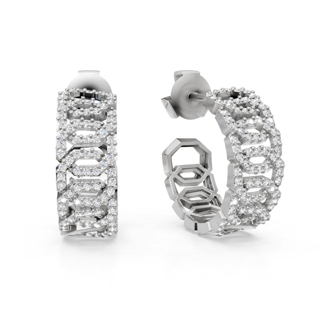 Golay-Ohrringe mit großen Pavé-Designelementen OFS524D-24268110066