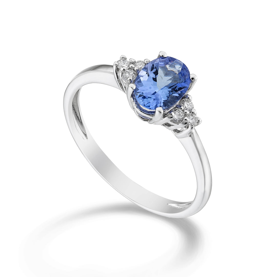 Mikiko an 18k tanzanite n. oval 7x5 ct.0.60 dia ct.0.09 MA5112O4TZN