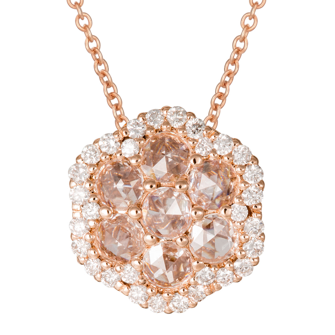 Golay multi-stone diamond flower necklace PPV007DI-20216000002
