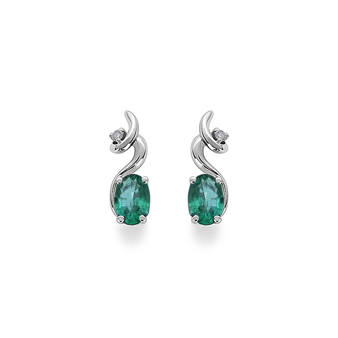 Nihama oder 18k ovaler Smaragd 6x4 ct.0,60 Durchm. 0,02 ct NO5013O4BE