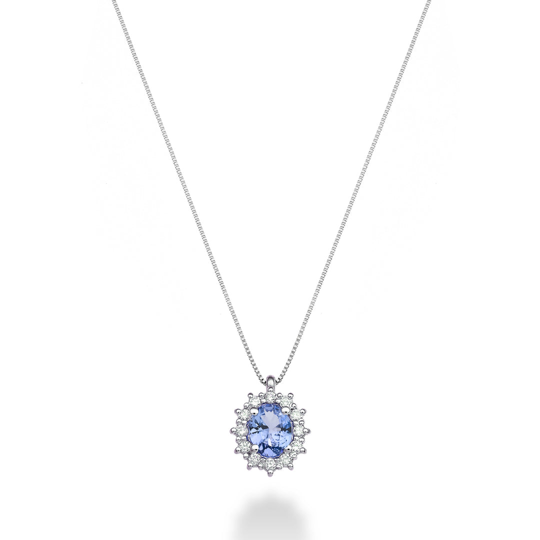 Nihama cl 18k ovale tanzaniet 5x4 ct.0,30 diam. 0,10 ct ND5126O4TZN