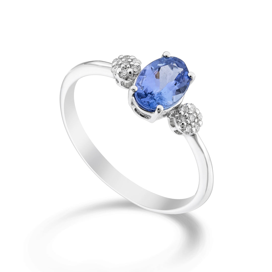 Mikiko an 18k tanzanite n. oval 7x5 ct.0.60 diam. ct.0.08 MA5058O4TZN