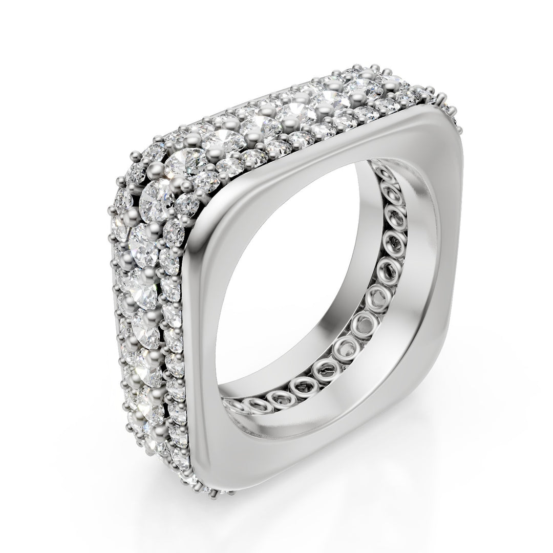 Golay finger ring cubika line 3 rows ACUBETDI2-20252110106