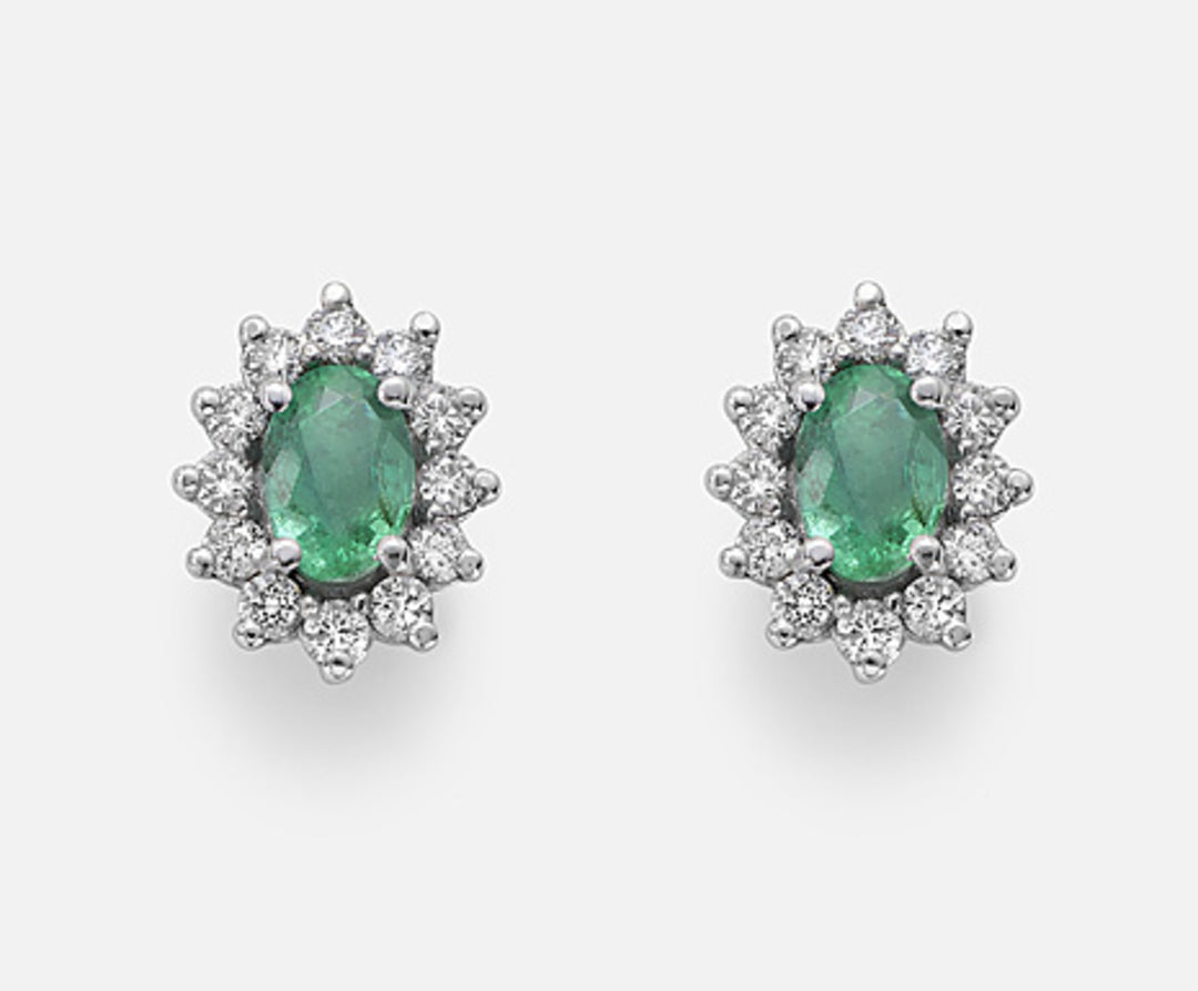 Nihama or 9k oval emerald 6x4 ct.0,60 diam. 0.46 ct NO5030R4BE