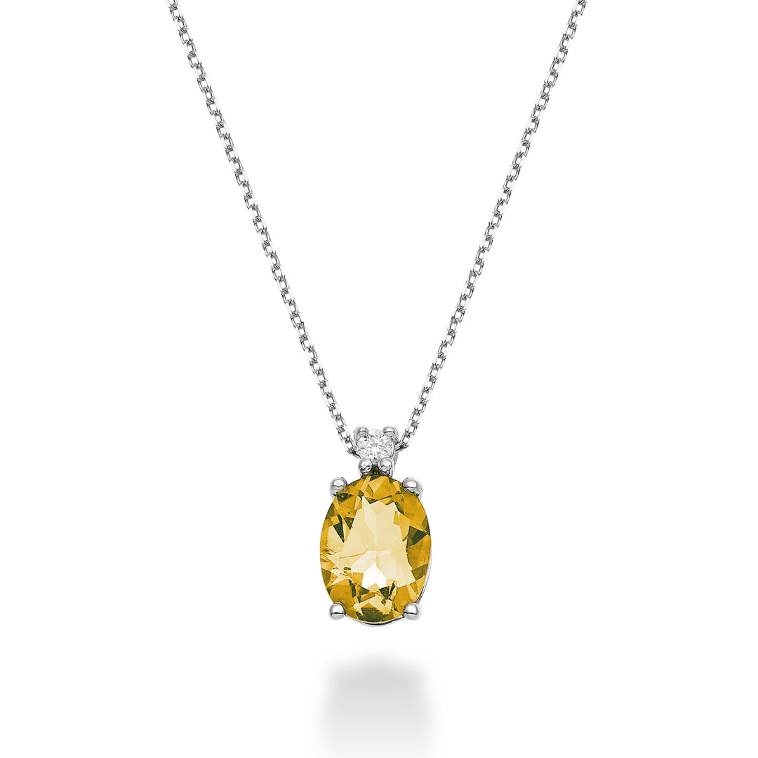 Mikiko cl 18k ovale citrien 8x6 ct.1,10 diam. ct.0,025 MD5036O4CITR