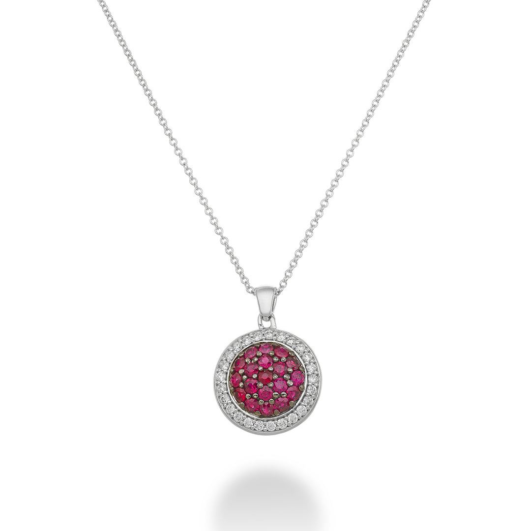 Golay paved rubies necklace with diamonds outline GF014DIRU-22362110009
