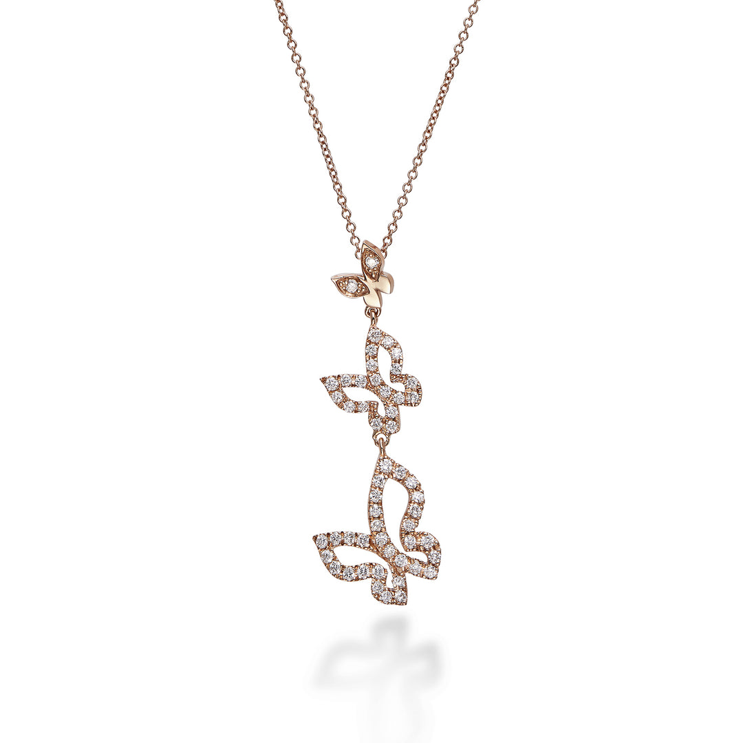 Golay mariposa choker with 3 hanging butterflies 0.48 ct GFFA006DI-22201110042