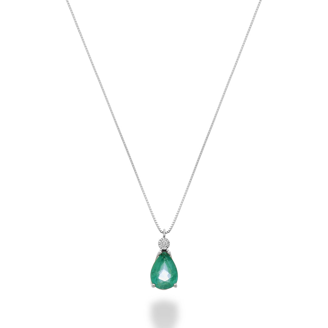 Nihama cl 18k emerald n. 7x5 drop with diamond ND5194O4SMN065