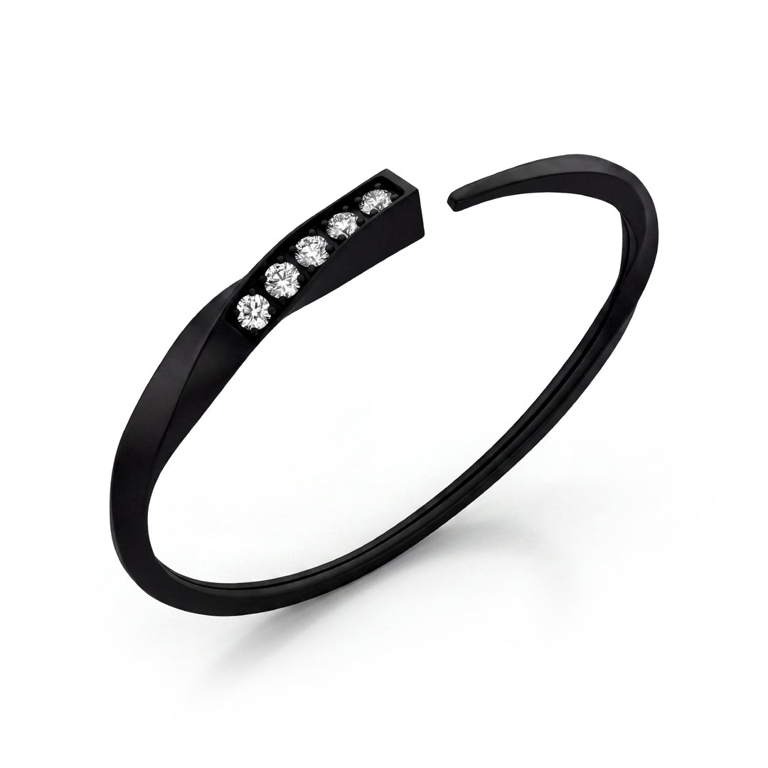 Golay black titanium slave bracelet with square torsion section and lab g.d. on the larger end GBR061DINE_M
