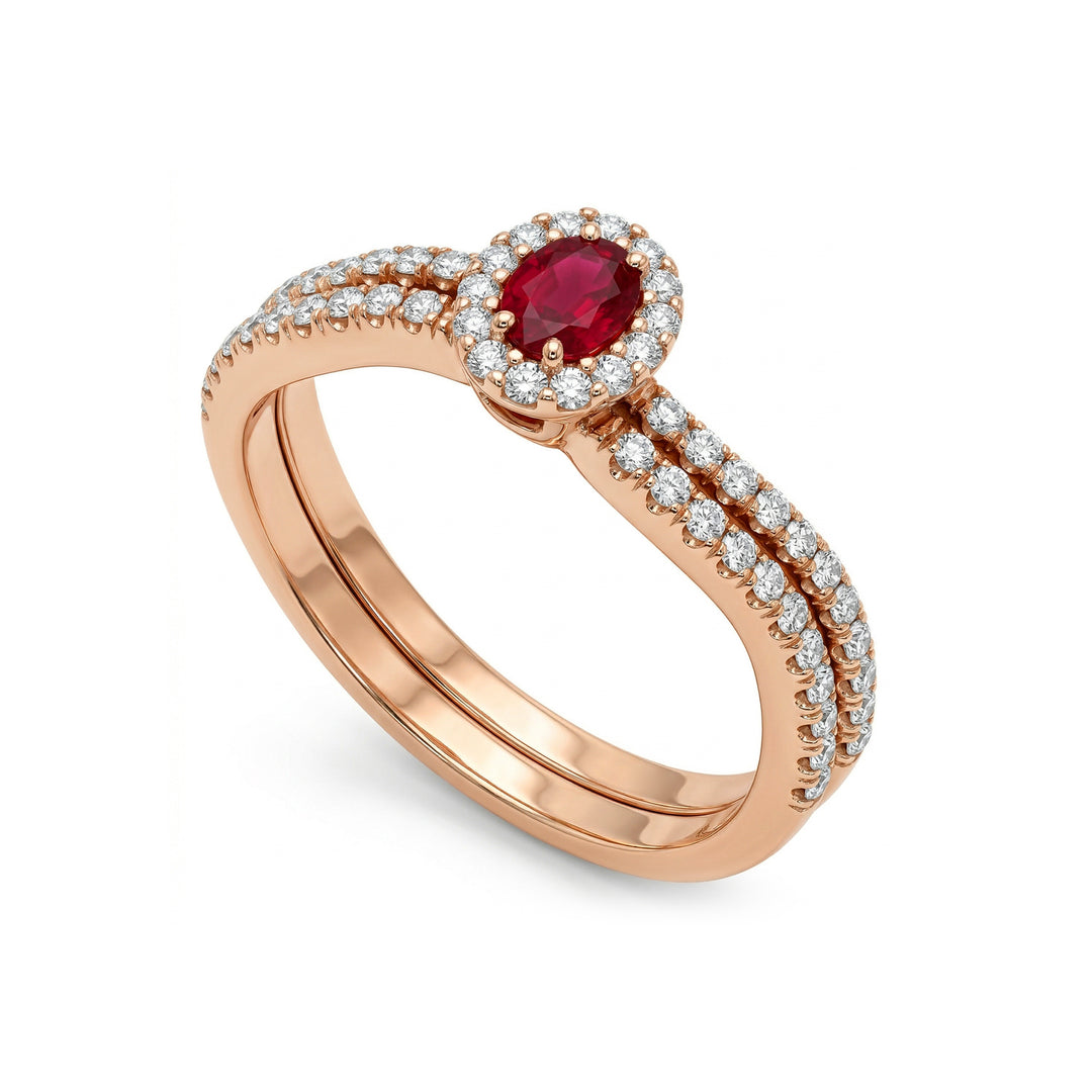 Golay oval ruby ring and contour + shank ACLC055DIRU1-19357110011