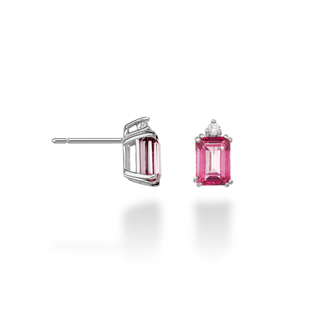 Nihama of 18k achthoekige roze topaas 7x5 ct.2,20 diam. ct.0,05 NOCL090DITPPK2O4