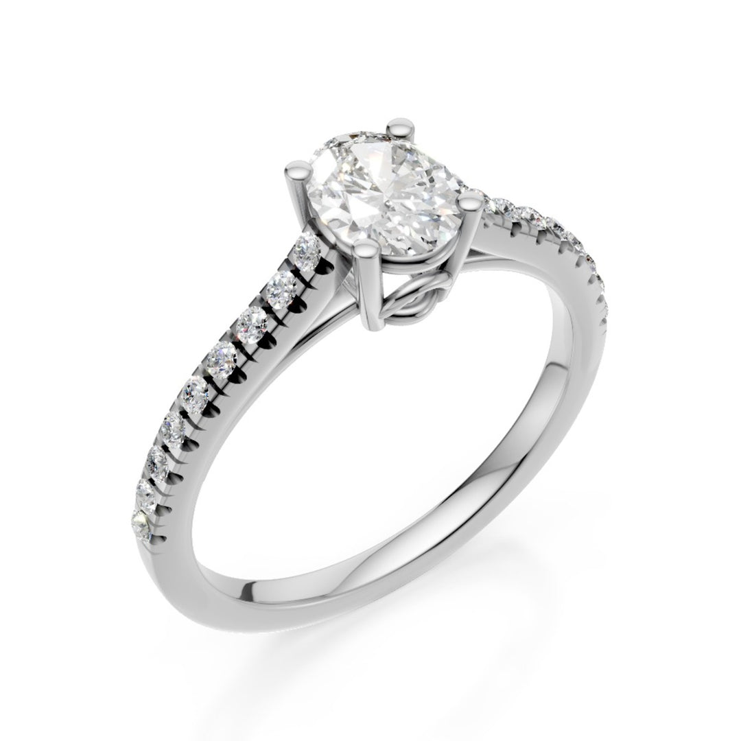 Nihama een 18kt ovaal solitaire lab g.d. ct. 0,67 cent. 0,50, stuurpen 0,17 NXD00AN020O4BI067